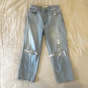 Abercrombie & Fitch Curve Love Ultra High Rise Ankle Straight Jean (30 SHORT)